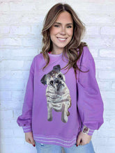 Load image into Gallery viewer, Queen Of Sparkles Light Purple Pug Sweatshirt