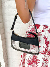 Load image into Gallery viewer, Clear Black Faux Leather Shoulder Hand Bag