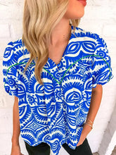 Load image into Gallery viewer, Time To Vacay Blue Top