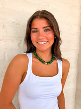 Load image into Gallery viewer, Large Dark Green Bead Necklace