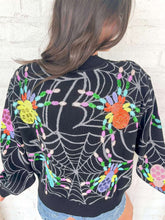 Load image into Gallery viewer, Queen Of Sparkles Black Multi Spider Cardigan