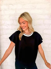 Load image into Gallery viewer, Smooth Going Black Shirt Sleeve Top