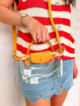 Load image into Gallery viewer, Gladys Clear Mustard Game Day Crossbody Purse