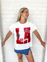 Load image into Gallery viewer, Queen Of Sparkles ULL Ragin Cajuns Metallic Icon Tee