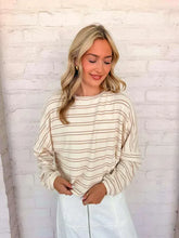 Load image into Gallery viewer, Light Up The Sky Oatmeal Stripe Top