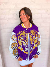 Load image into Gallery viewer, Queen Of Sparkles LSU Bomber Jacket