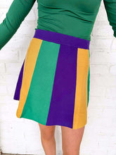 Load image into Gallery viewer, Mardi Gras Vertical Color Block Sweater Skirt