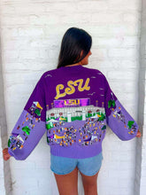 Load image into Gallery viewer, Quern Of Sparkles LSU Stadium Tailgate Button Up Cardigan