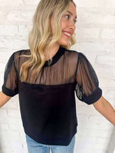 Load image into Gallery viewer, Solid And Sheer Black Top
