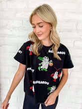 Load image into Gallery viewer, Jordan Amanda Halloween Cajun Crawfish, Alligator, Rougarou Sparkle Top