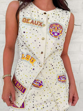 Load image into Gallery viewer, Queen Of Sparkles LSU Multi Rhinestone Scattered Logo Vest