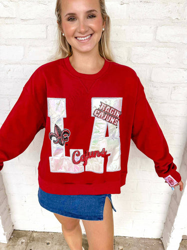 Queen Of Sparkles University of Louisiana at Lafayette Metallic Icon Sweatshirt