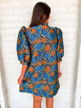 Load image into Gallery viewer, Spring Meadow Floral Brown Jacquard Dress
