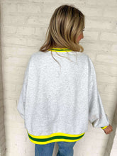 Load image into Gallery viewer, Mardi Gras Krewe Striped Hem Sweatshirt