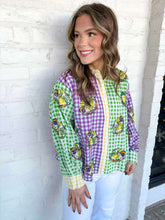 Load image into Gallery viewer, Queen Of Sparkles Gingham King Came Button Up