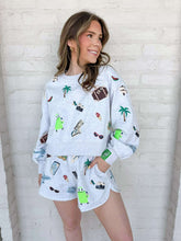 Load image into Gallery viewer, Queen Of Sparkles Grey Multi Travel Icon Sweatshirt