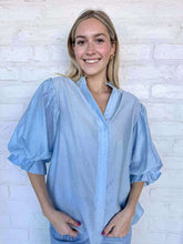 Load image into Gallery viewer, Show You Care Light Blue Rhinestone Top