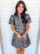 Load image into Gallery viewer, Take It All Teal Mock Bubble Sleeve Dress