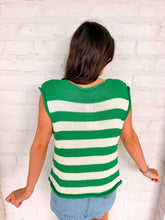 Load image into Gallery viewer, Here We Go Green Stripe Top
