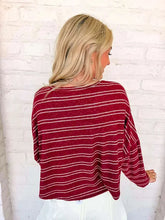 Load image into Gallery viewer, Light Up The Sky Burgundy Stripe Top
