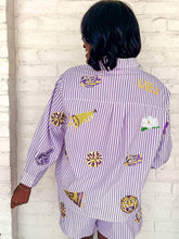 Load image into Gallery viewer, Queen Of Sparkles LSU Mini Icon Striped Shorts