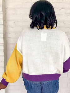 Queen Of Sparkles LSU Pennant Sweater