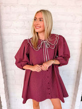 Load image into Gallery viewer, Walk Around The Park Burgundy Dress
