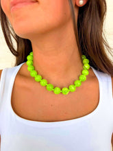 Load image into Gallery viewer, Resin Round Neon Green Necklace
