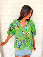 Load image into Gallery viewer, THML Animals Of Wonder Green Top