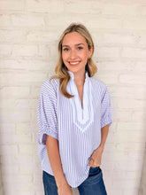 Load image into Gallery viewer, Fair Enough Purple Stripe Top