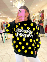 Load image into Gallery viewer, Queen Of Sparkles Black &amp; Green Polkadot Spooky Season Mockneck