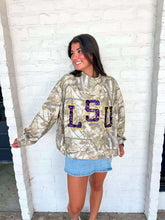 Load image into Gallery viewer, Queen Of Sparkles Camo LSU Mock Neck Sweatershirt