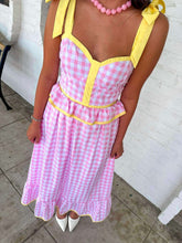 Load image into Gallery viewer, Shores Of Shells Pink Gingham Dress
