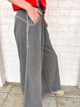 Load image into Gallery viewer, Around Town Black Terry Washed Pants