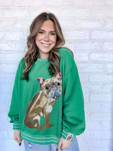 Load image into Gallery viewer, Queen Of Sparkles Green French Bulldog Sweatshirt