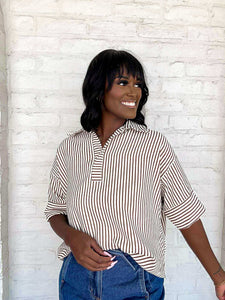 Change Your Mind Brown Top