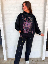 Load image into Gallery viewer, Queen Of Sparkles Black Rainbow Jeweled Sweat Pant