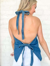Load image into Gallery viewer, Southern Belle Dark Denim Halter Vest