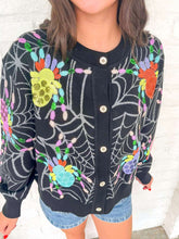 Load image into Gallery viewer, Queen Of Sparkles Black Multi Spider Cardigan