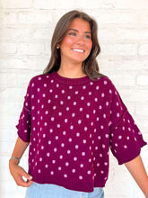 Load image into Gallery viewer, The Way You Are Burgundy Polka Dot Top