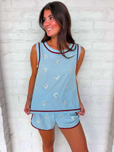 Load image into Gallery viewer, Queen Of Sparkles Light Blue Rhinestone Active Tank
