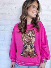 Load image into Gallery viewer, Queen Of Sparkles Hot Pink Yorkie Sweatshirt