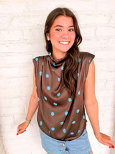 Load image into Gallery viewer, Leave Me There Brown Polka Dot Top
