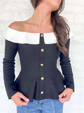 Load image into Gallery viewer, Day Break Black Off the Shoulder Top