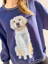 Load image into Gallery viewer, Queen Of Sparkles Navy Golden Retriever Sweatshirt