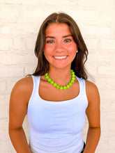Load image into Gallery viewer, Resin Round Neon Green Necklace