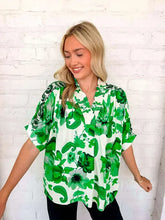 Load image into Gallery viewer, Paisley Print Floral Green Top