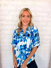 Load image into Gallery viewer, Paisley Print Floral Blue Top