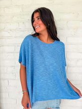Load image into Gallery viewer, Sunset Stroll Cornflower Blue Oversized Top