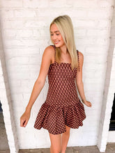 Load image into Gallery viewer, Temporary Stop Mocha Polka Dot Dress
